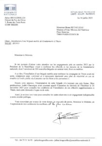 Création d'une brigade mobile de Gendarmerie à Thiers 